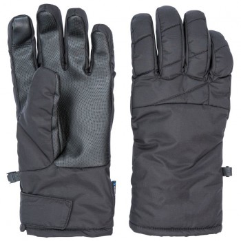 Mens Black Leather Ski Gloves Waterproof Touchscreen Warm Ski Gloves For Men - Image 2