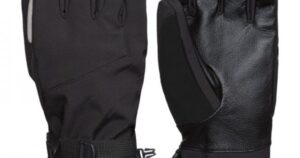 Mens Black Leather Ski Gloves Waterproof Touchscreen Warm Ski Gloves For Men