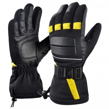 Mens Waterproof Gauntlet Ski Gloves Winter Sport Snow Board Windproof 3m Thinsulate Waterproof Ski Gloves - Image 9