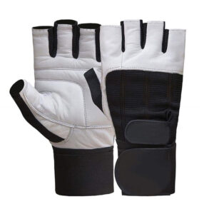 Leather Weightlifting Gym Workout Gloves Cowhide Leather Weightlifting Gloves 50cm Wrist Support