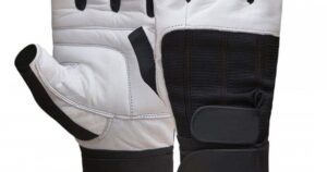 Leather Weightlifting Gym Workout Gloves Cowhide Leather Weightlifting Gloves 50cm Wrist Support